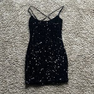 Black sequin dress